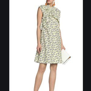 MARNI Crossover ruffle-trimmed floral-print cotton